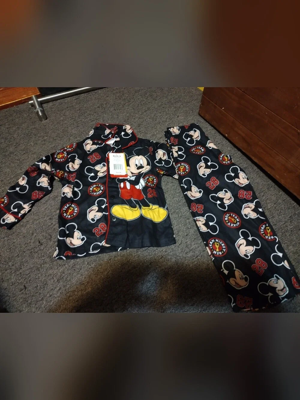 Disney Junior Mickey Mouse Clubhouse Black Pajama Set Size 4T